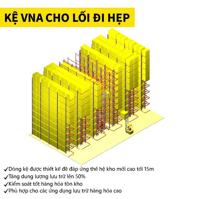 Kệ Chứa Hàng VNA Lối Đi Hẹp
